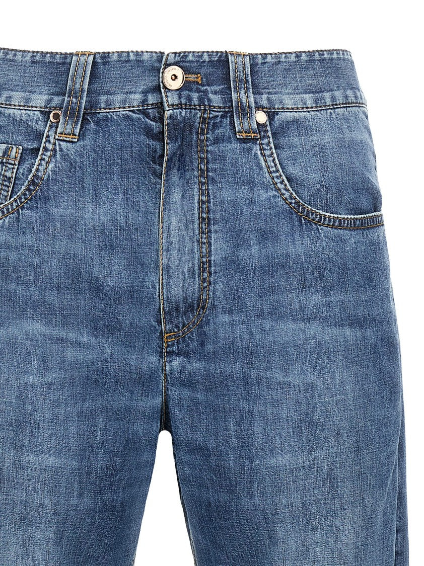 Brunello Cucinelli Delavé Cotton Denim Jeans