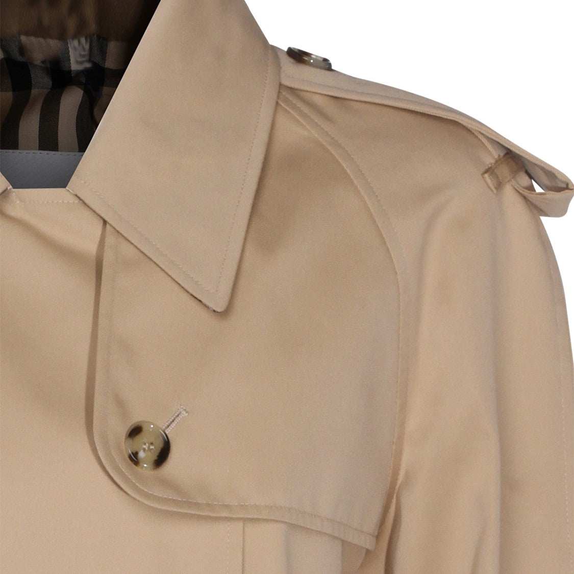 Burberry Honey Cotton Cropped Trench Coat