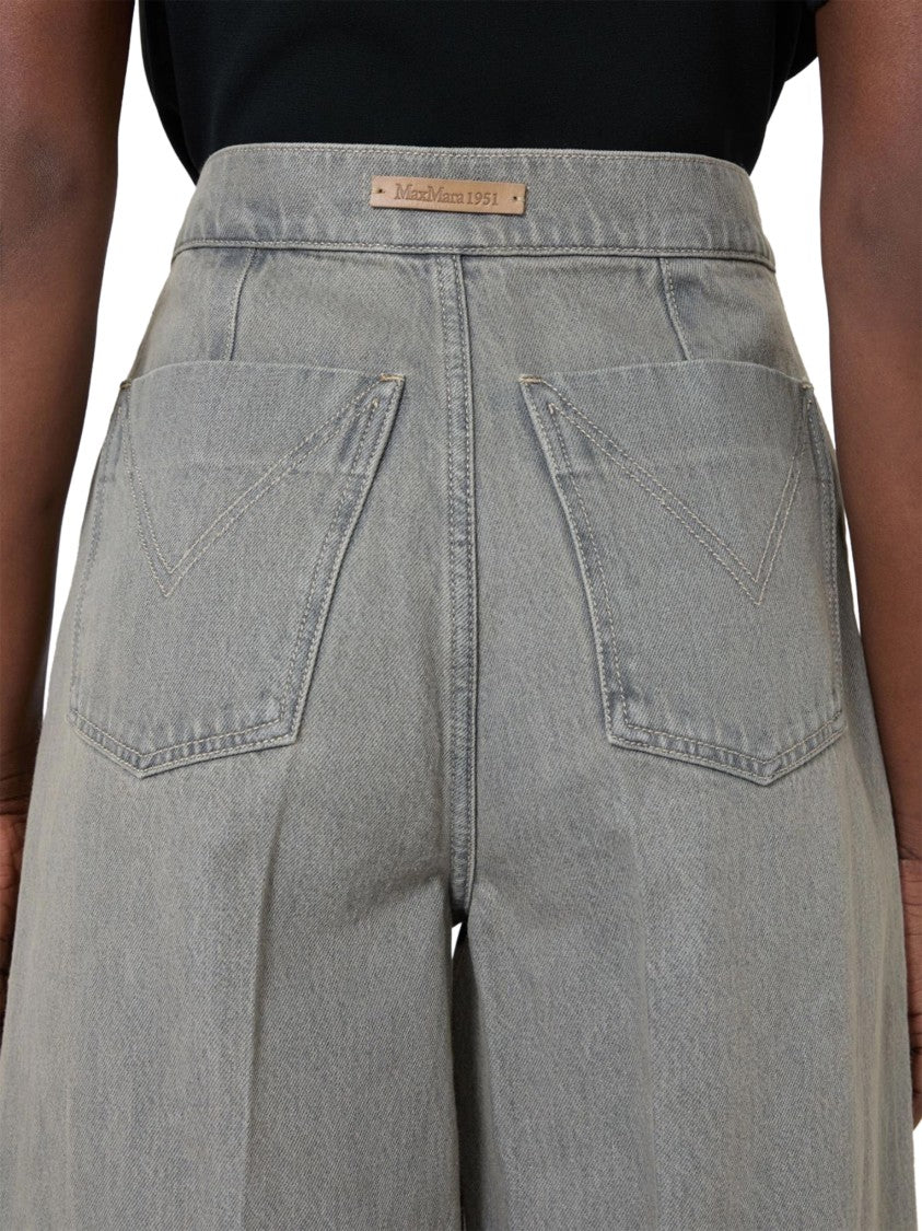 Max Mara High-Waisted Wide-Leg Denim Pants With Vintage Wash