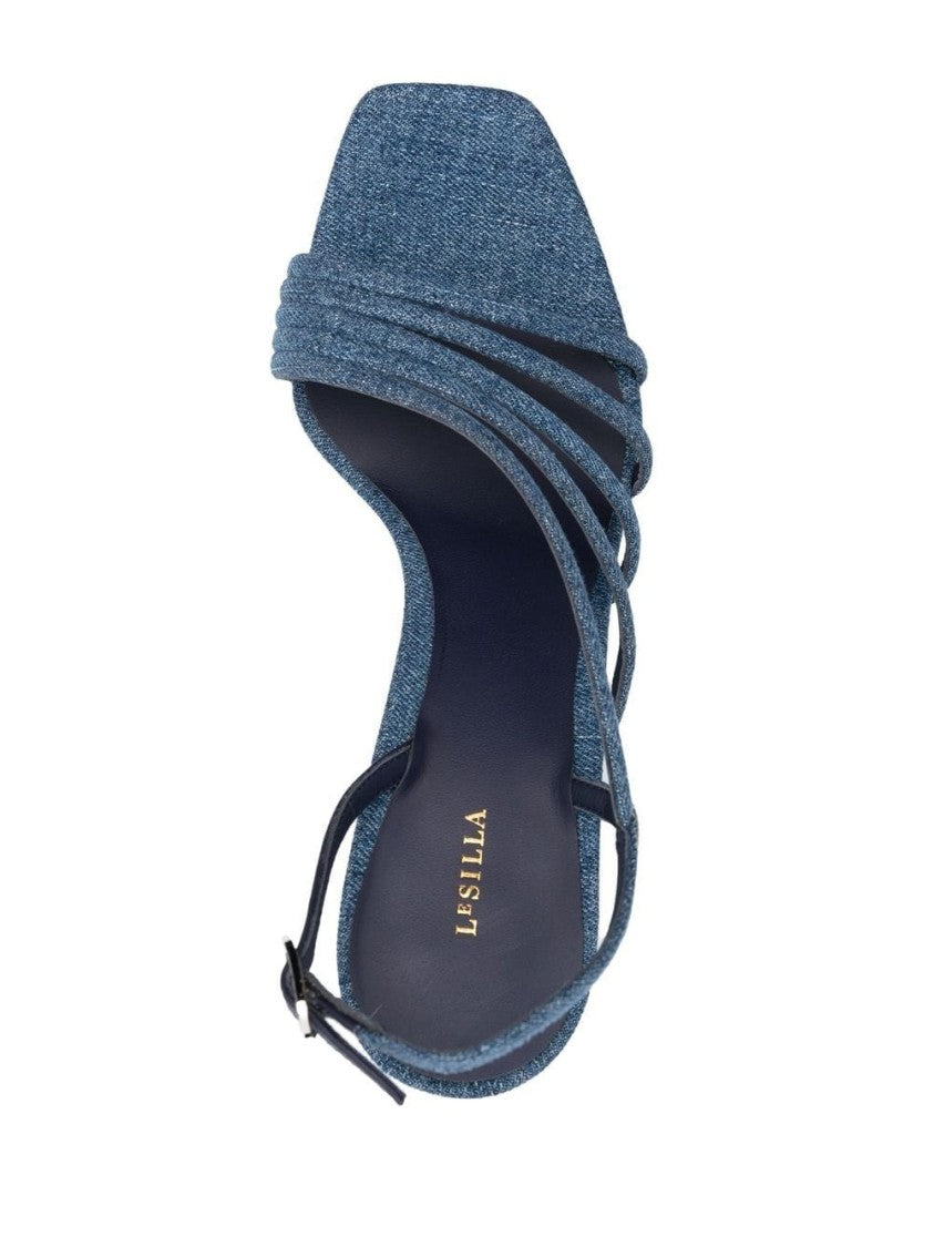 Le Silla Denim Platform Sandals