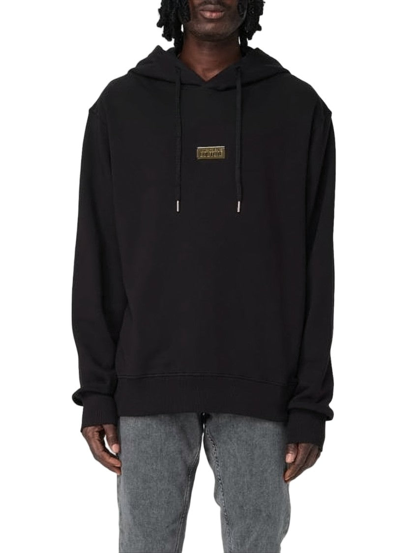 Versace Versace Black Hoodie With Drawstring