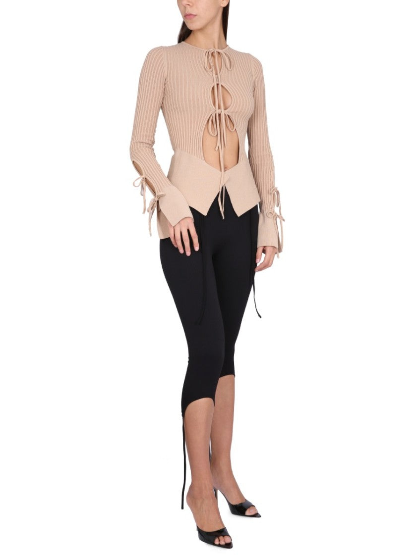 Andreâdamo Knitted Cardigan With Adjustable Front Closure