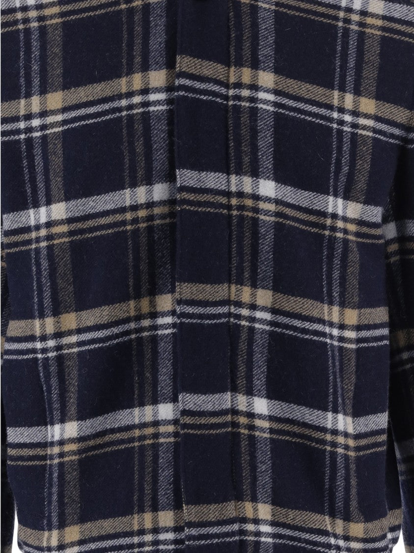 Darkpark Multicolor Check Ribbed Wool Cashmere-Blend Cardigan
