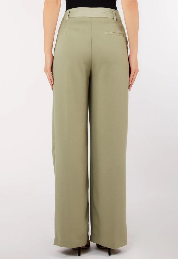 Liu Jo Crepe Fabric Satin Waistband Palazzo Trousers