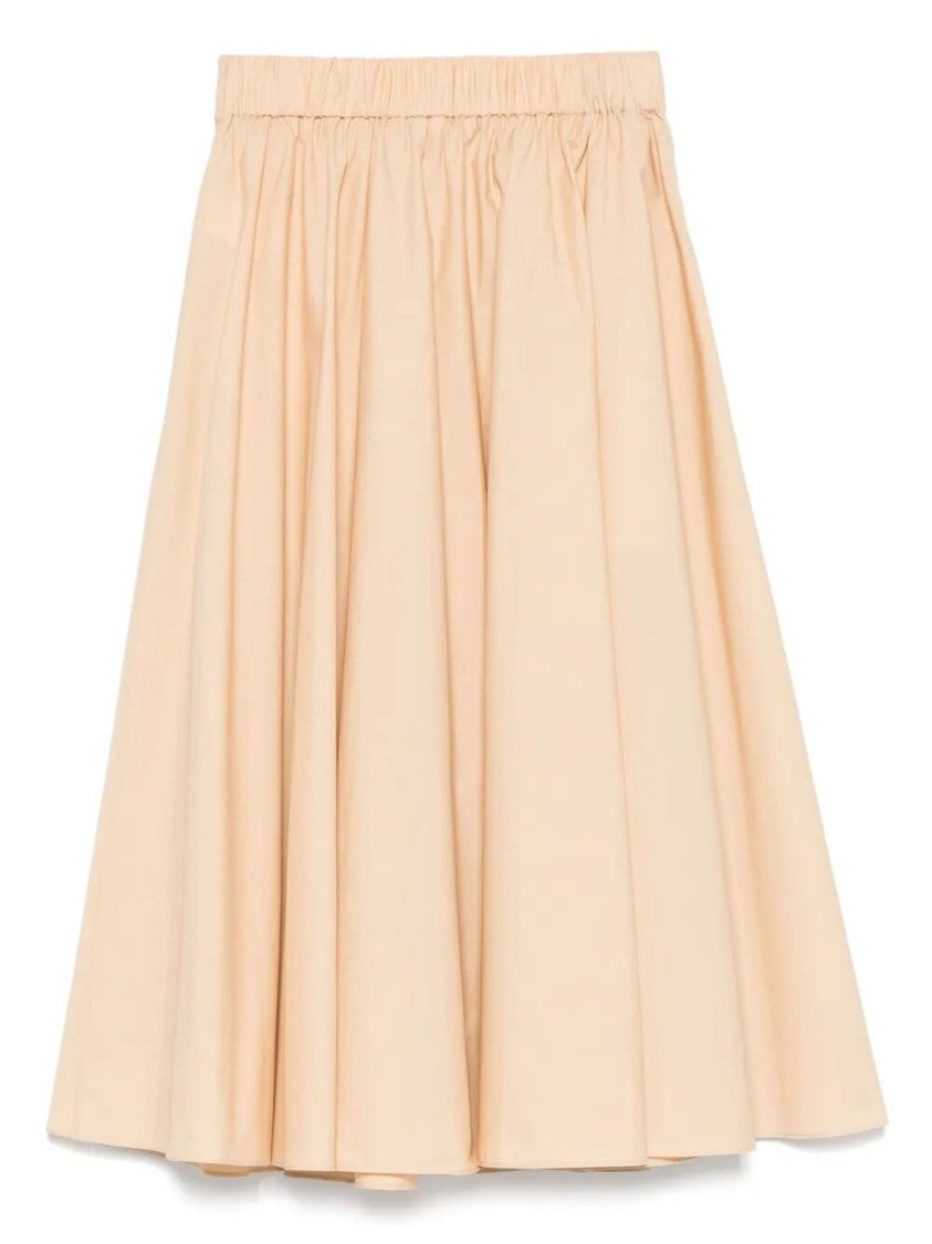 Patrizia Pepe Wide-Leg Cotton Pants With Pleated Detail