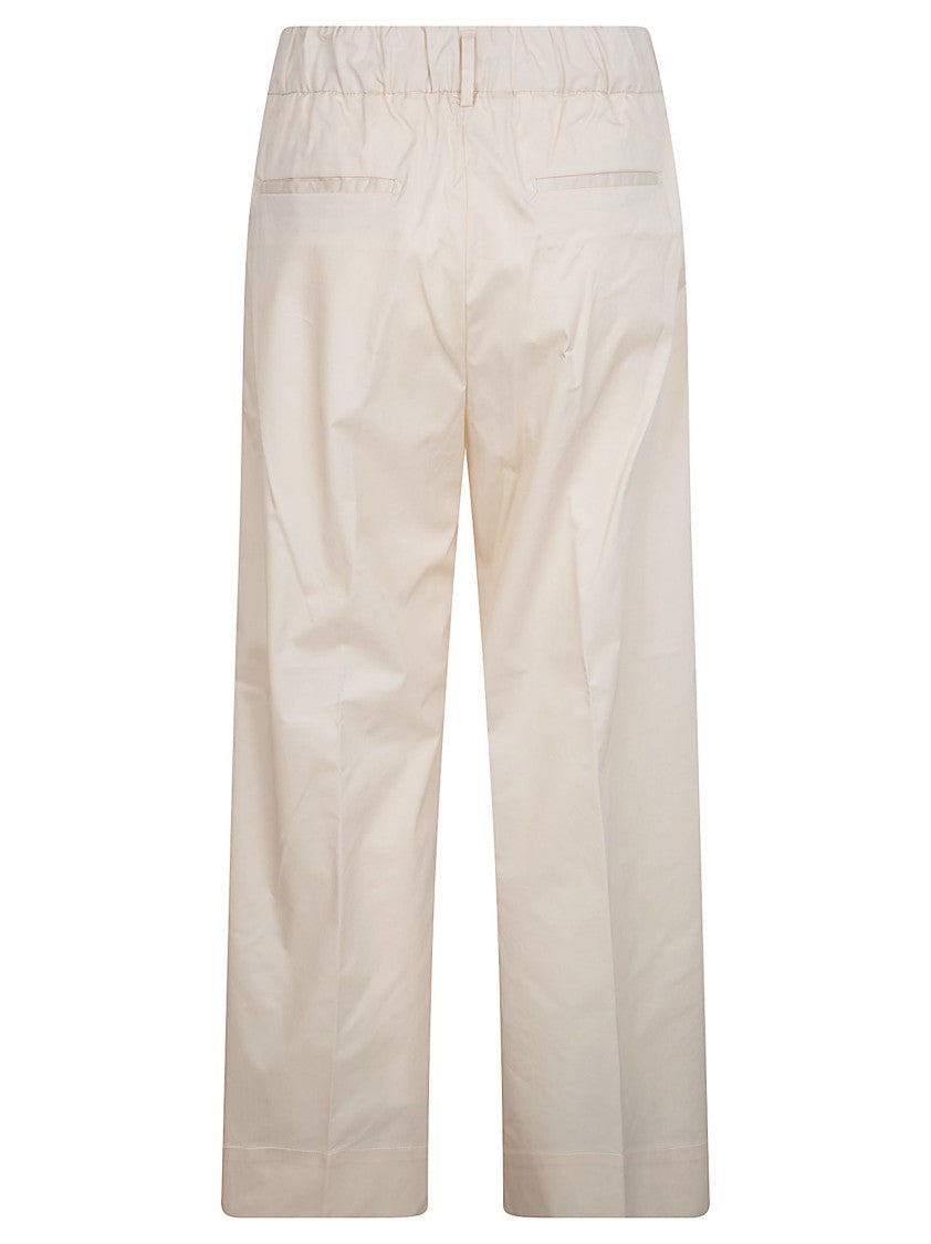 Myths Straight-Leg Beige Trousers With Relaxed Fit And Subtle Sheen