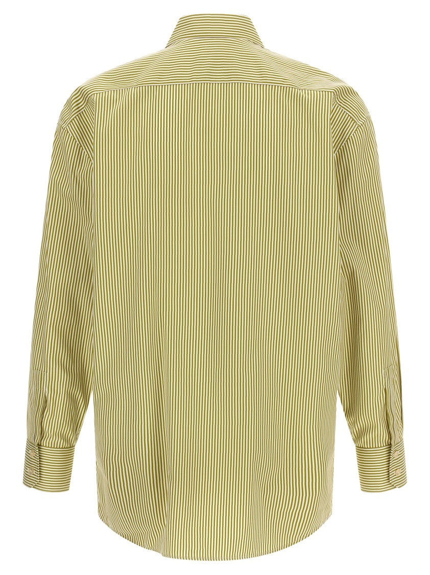 Saint Laurent Vertical Striped Cotton Poplin Shirt