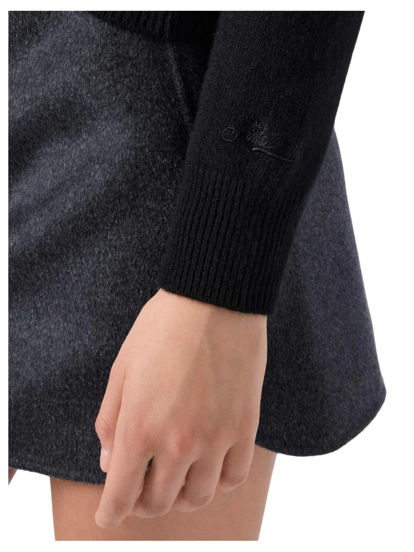 Mc2 Saint Barth Contrasting Text Knit Sweater With Crew Neckline