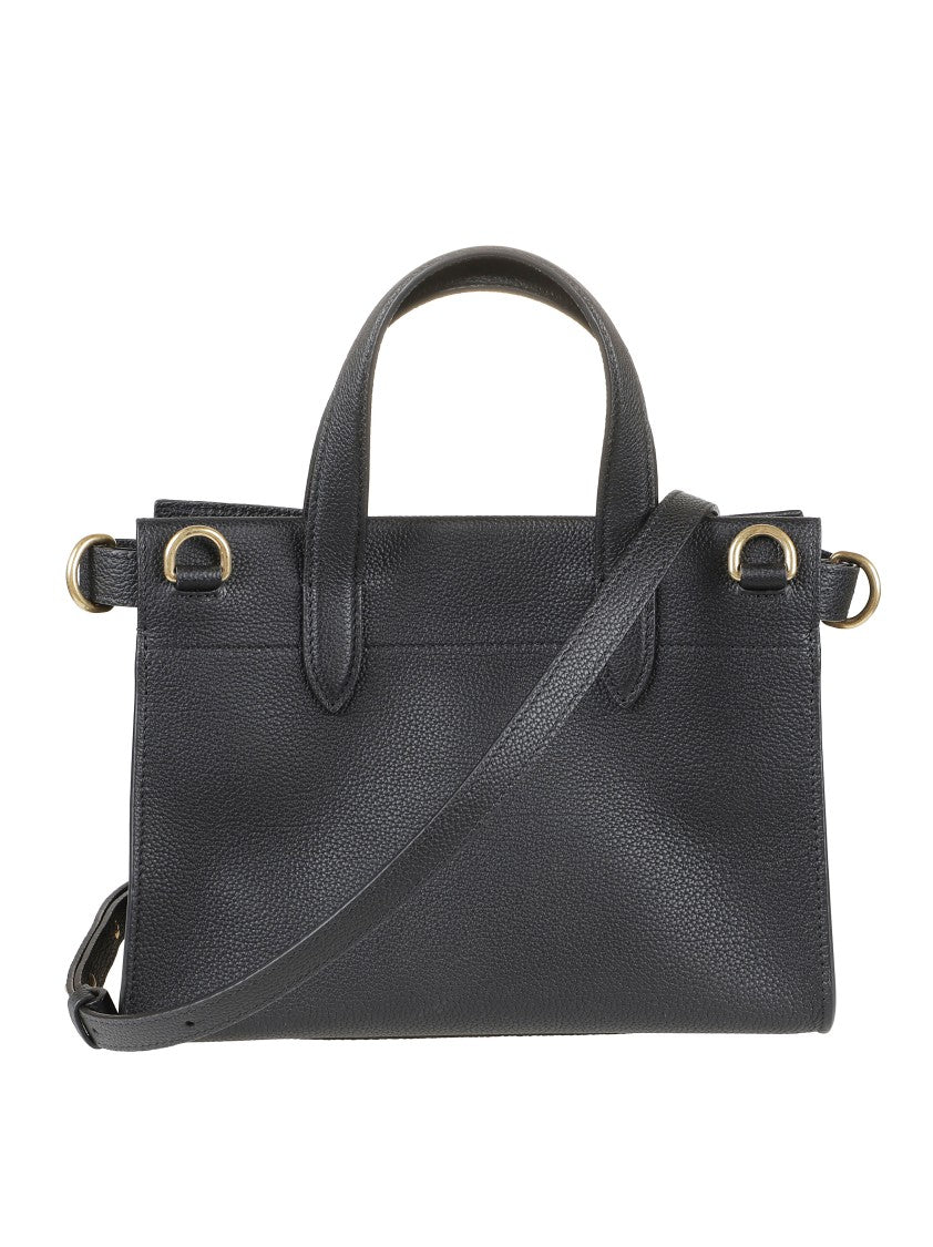 Burberry Structured Black Shoulder Bag With Gold-Tone Hardware