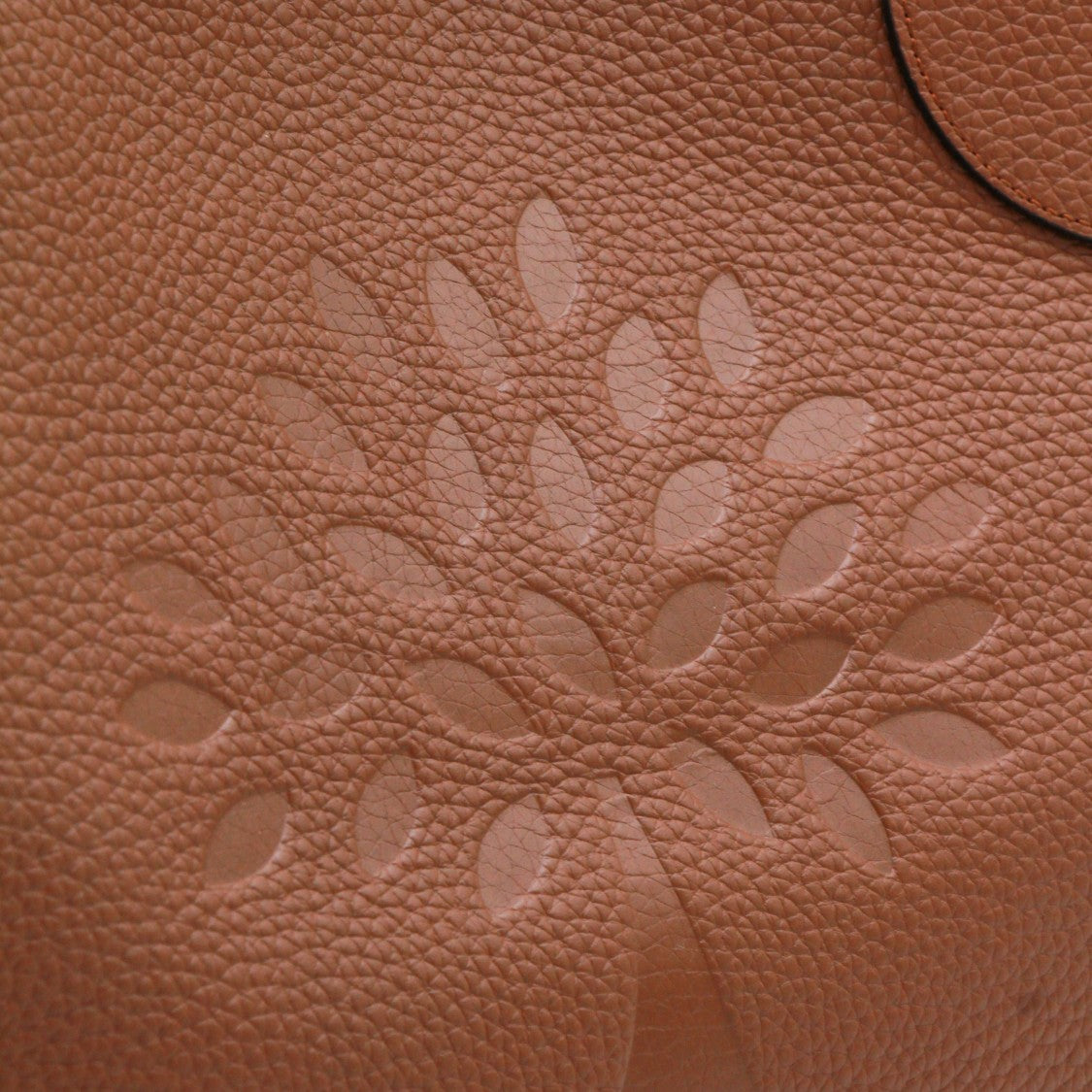 Mulberry Textured Leather Tote Bag With Embossed Tree Motif