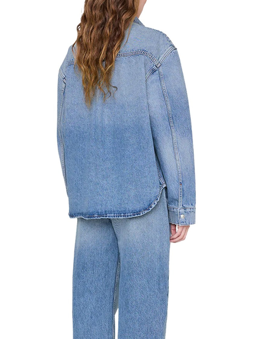 Anine Bing Denim Shirt With Classic Collar And Button-Down Front