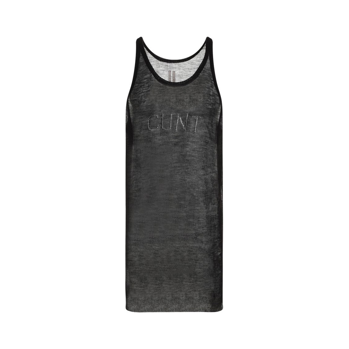 Rick Owens Black Wool Cunt Tank Top