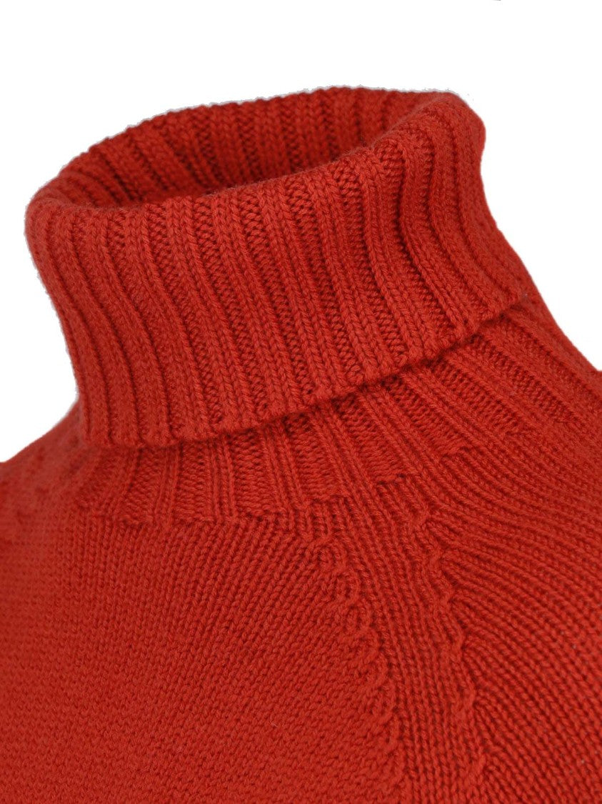 Drumohr Orange Merino Wool Turtleneck Sweater