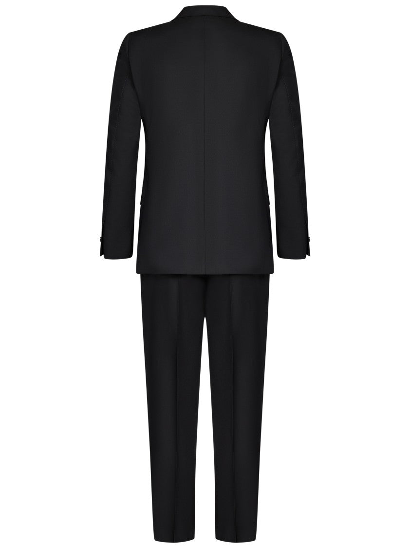 Franzese Collection Franzese Collection Tailored Black Suit In Super 170S Wool