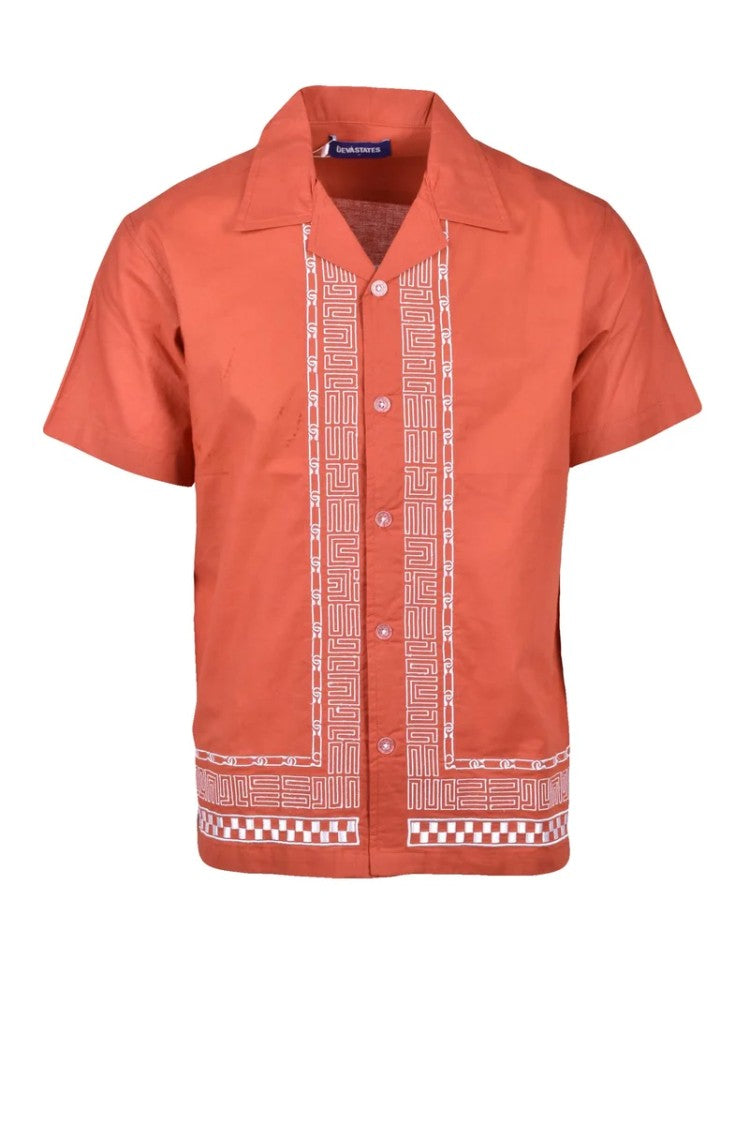 Devastates Brown Geometric Boxy Shirt