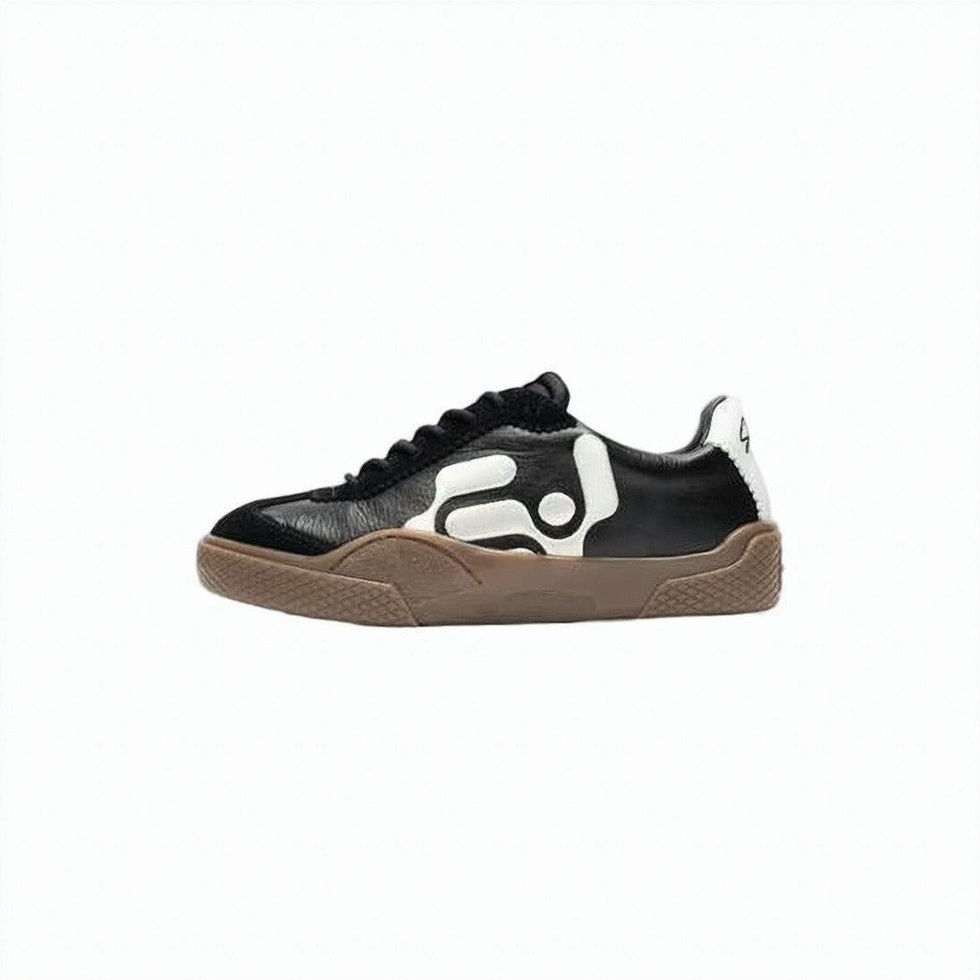 Eytys Eytys Black Suede And Leather Sneakers With Abstract Detailing