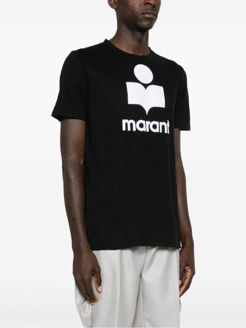 Isabel Marant Linen T-Shirt With Iconic Logo Design And Finish