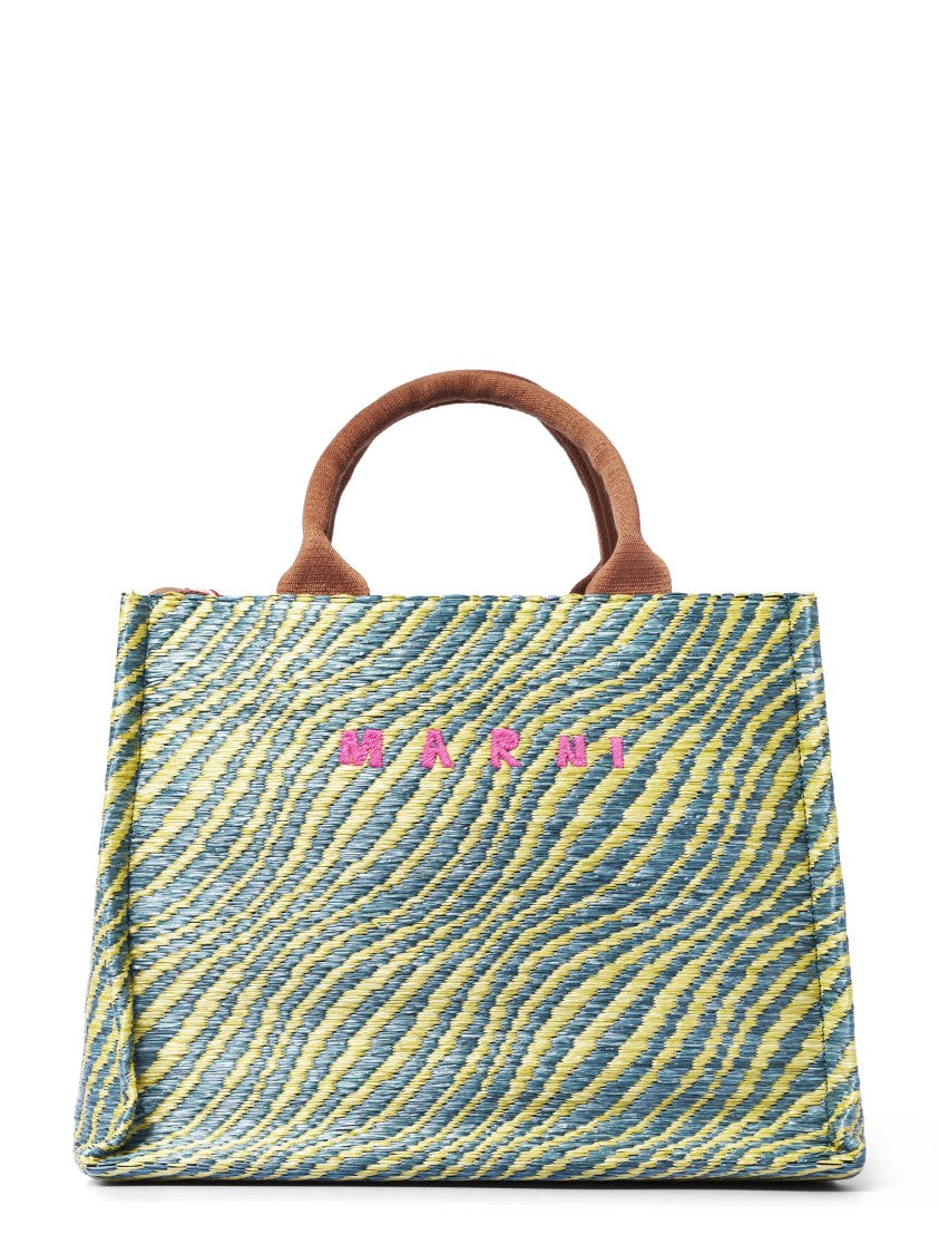 Marni Structured Rectangular Handbag With Woven Pattern