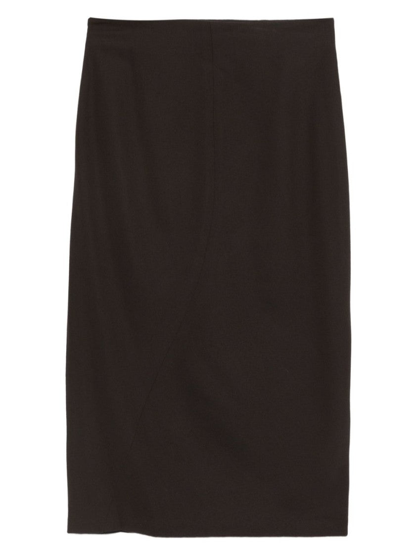 Lanvin High Waist Asymmetric Hem Skirt