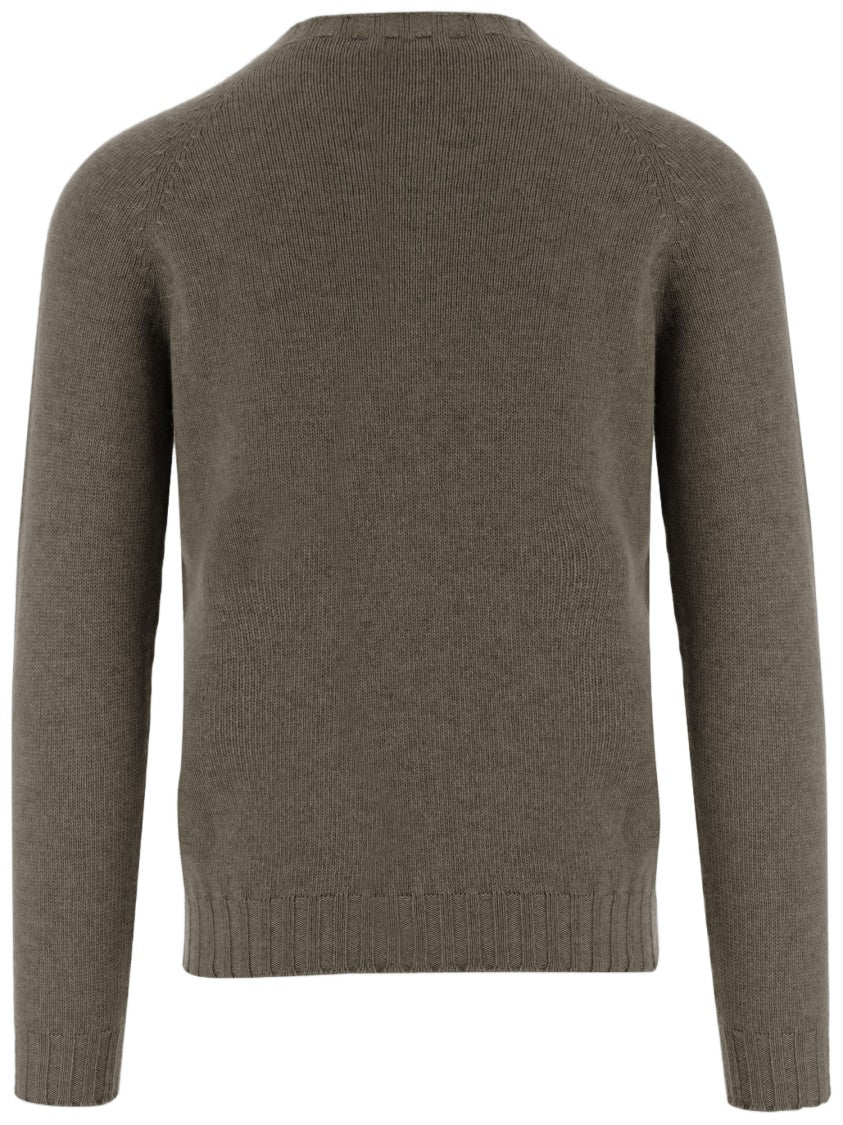 Tagliatore Pinecone Brown Cashmere Crewneck Sweater
