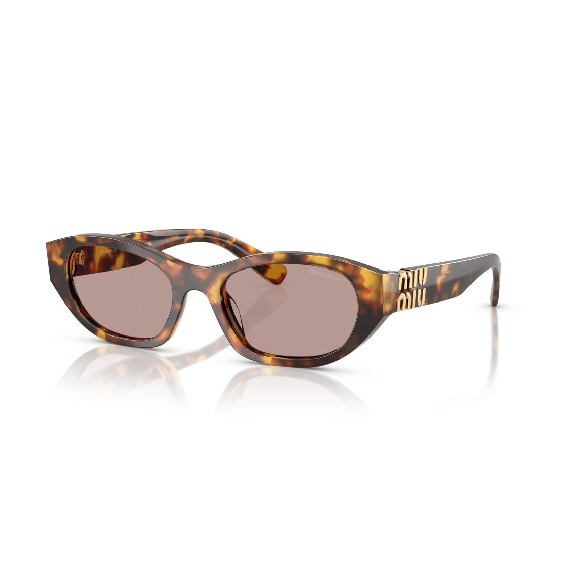 Miu Miu 0Mu A03s Tortoiseshell Oval Frame Sunglasses