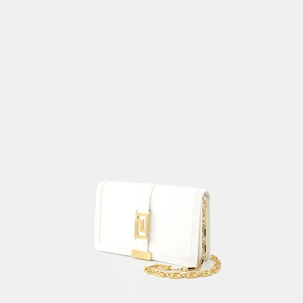 Versace Greca Goddess Wallet On Chain - Leather - White