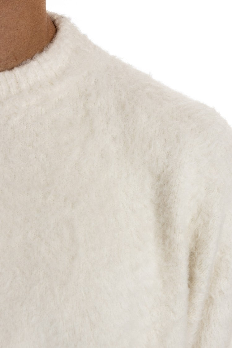 Roberto Collina Oversized Cotton Crewneck Sweater With Side Slits