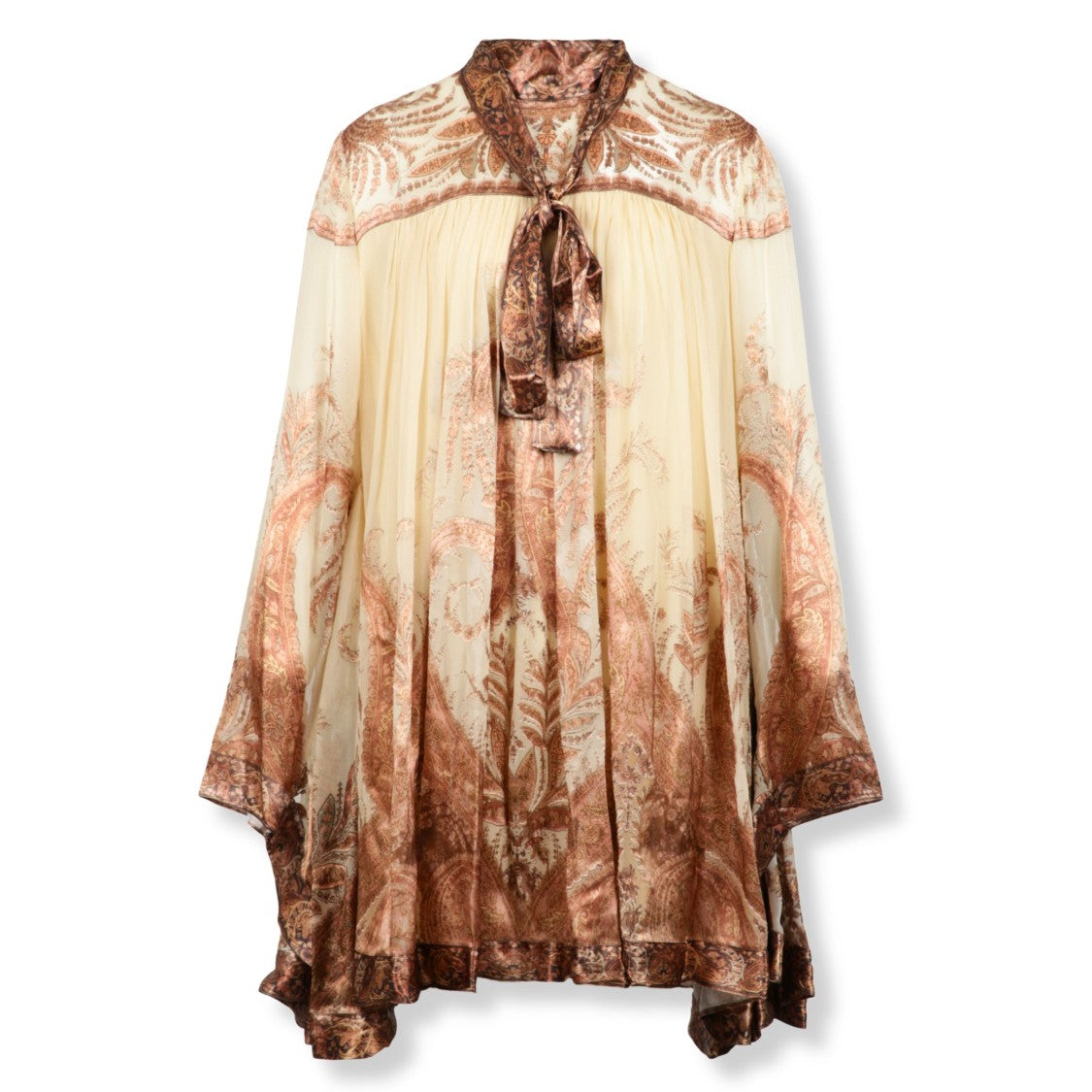 Zimmermann Batwing Mini Dress With Fluid Silhouette