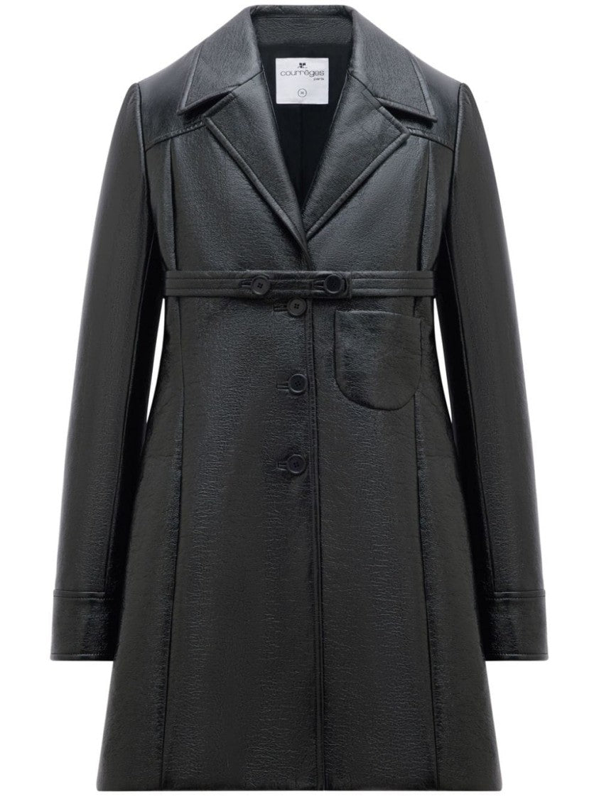 Courrèges Heritage Belted Vinyl Tailored Coat