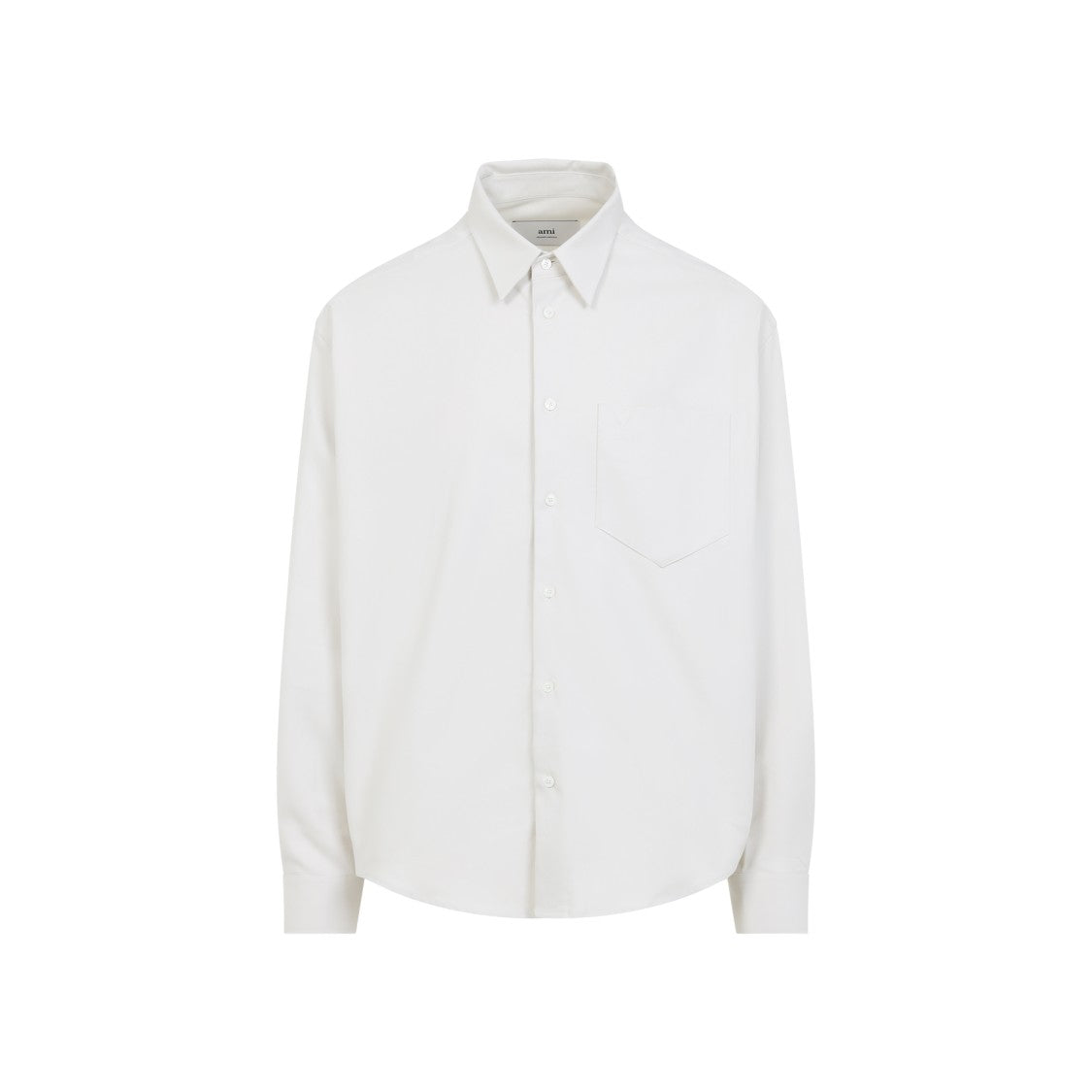 Ami Embossed Adc Light Ivory Cotton Shirt