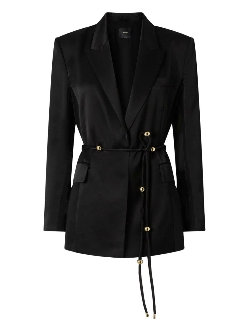 Pinko Satin Blazer With Trekking-Style Belt