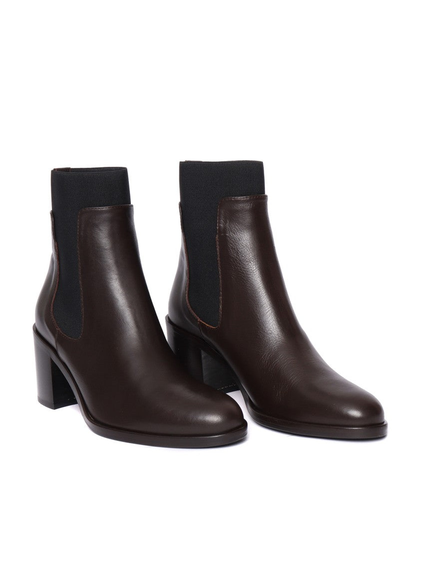 Via Roma 15 Pointed-Toe Ankle Boot With Mid-Height Block Heel