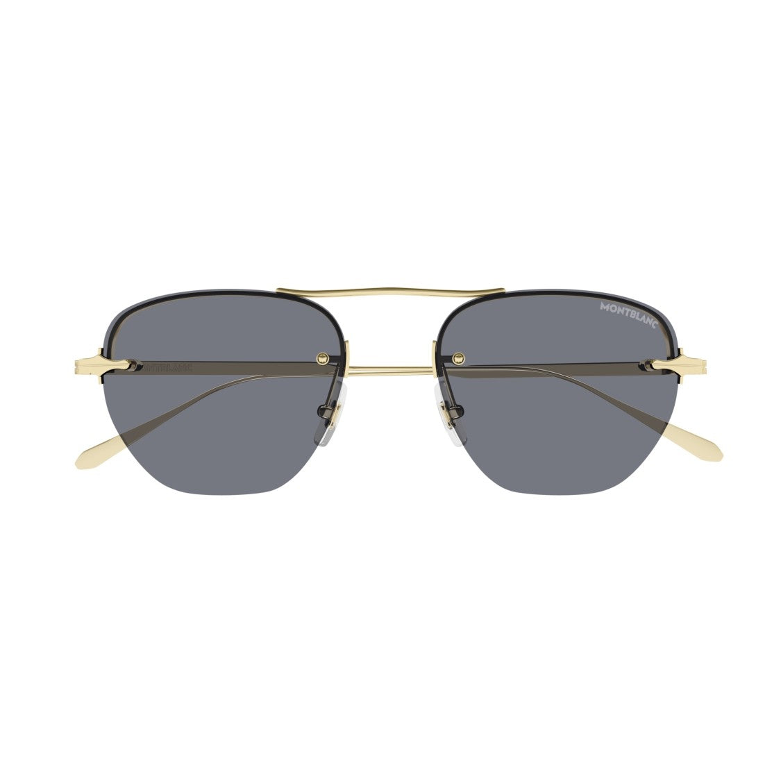 Montblanc Mb0404s Rimless Gold-Toned Sunglasses With Rectangular Lenses