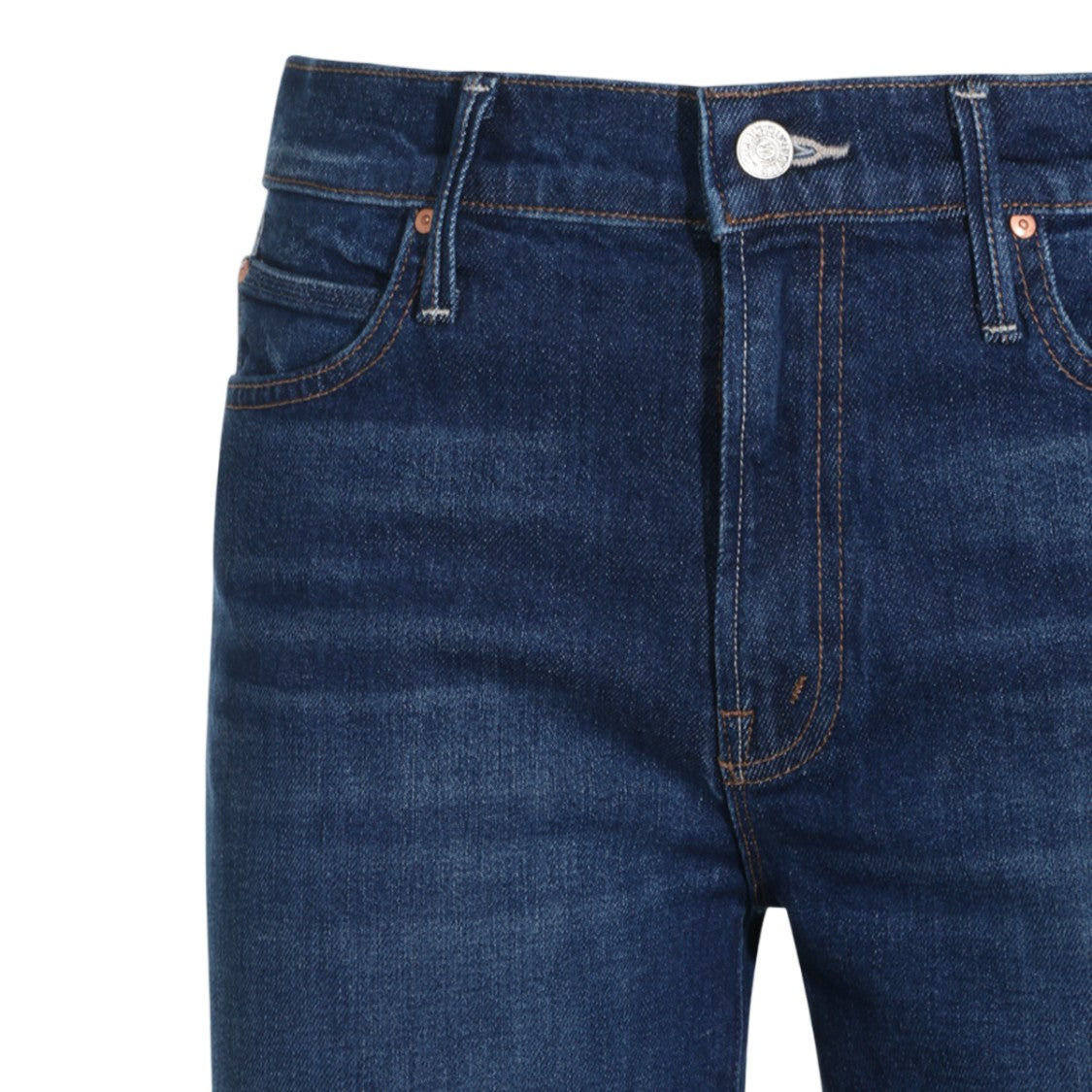 Mother Straight-Leg Denim Jeans With Mid-Rise Waist