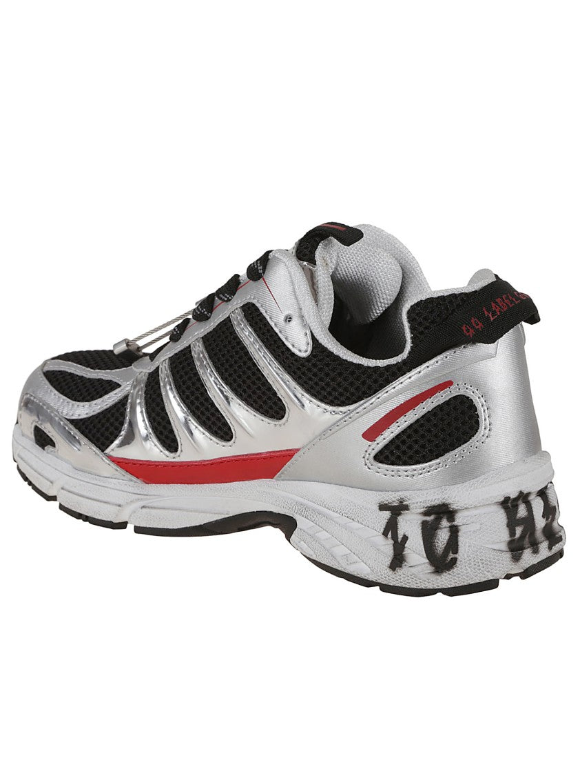 44 Label Group Dragger Metallic Yarn Sneakers Featuring Dirty Effect Treatment