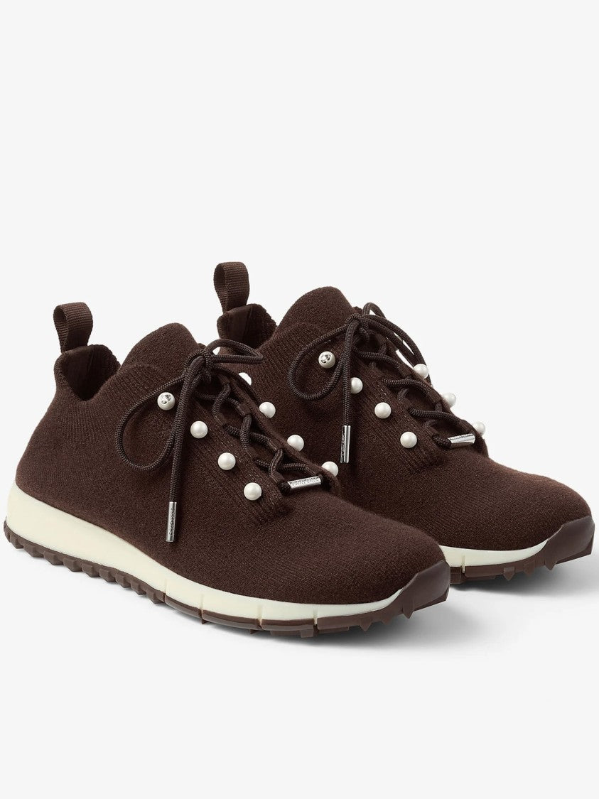 Jimmy Choo Grey Veles Pearl Cashmere Sneakers
