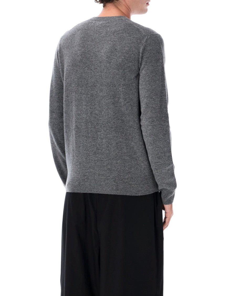Comme Des Garçons Fine-Knit Merino Wool Crewneck Sweater