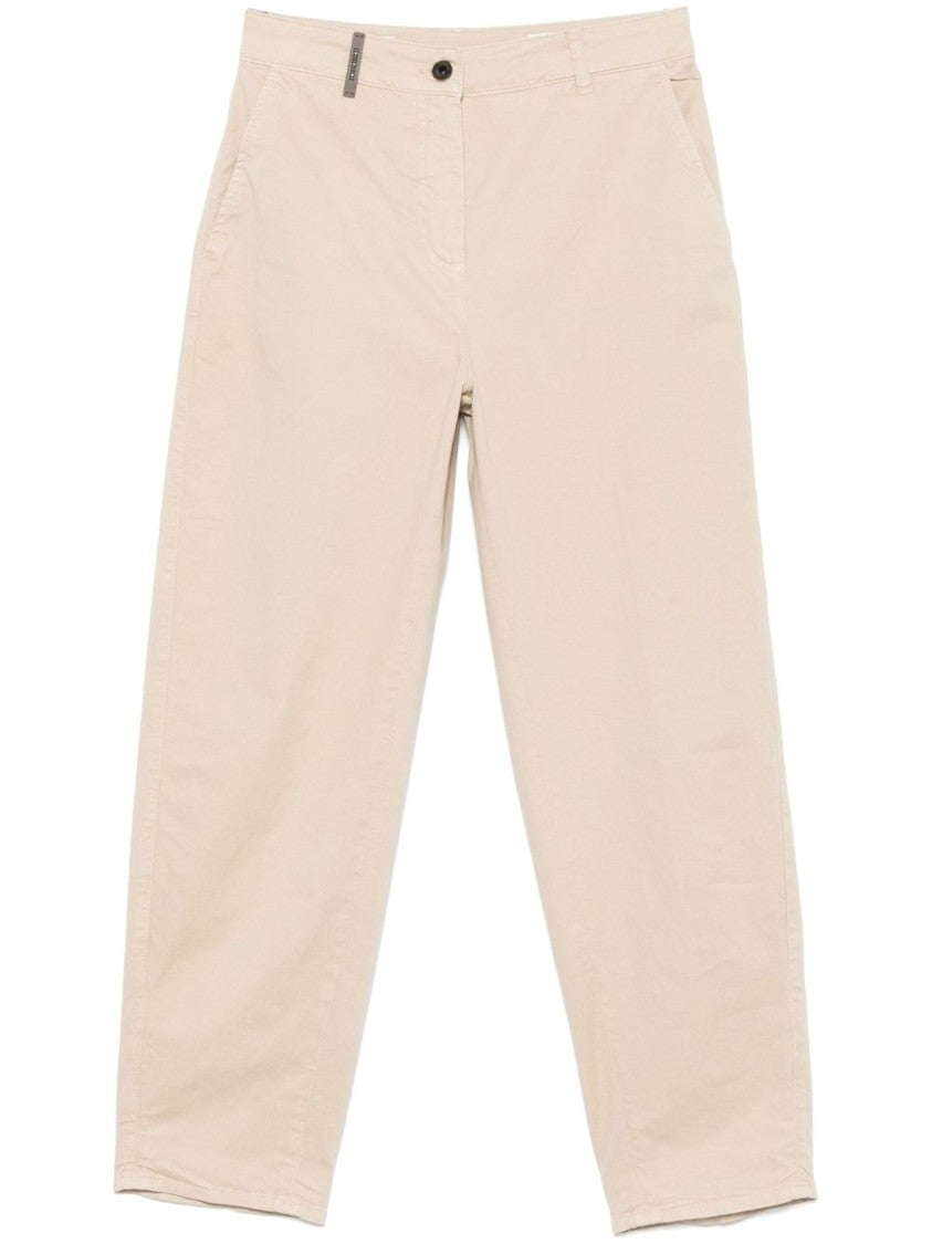Peserico Beige High-Waisted Jeans With Relaxed Fit