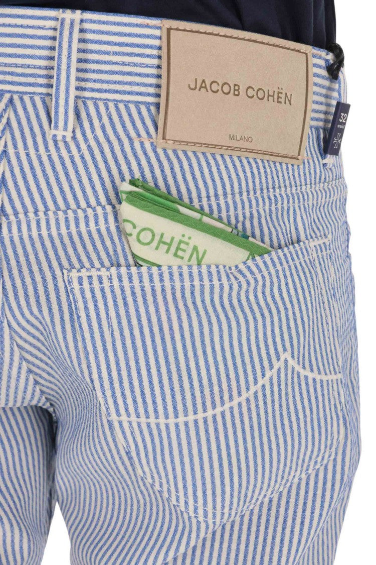 Jacob Cohen Striped Embossed Virgin Wool Pants