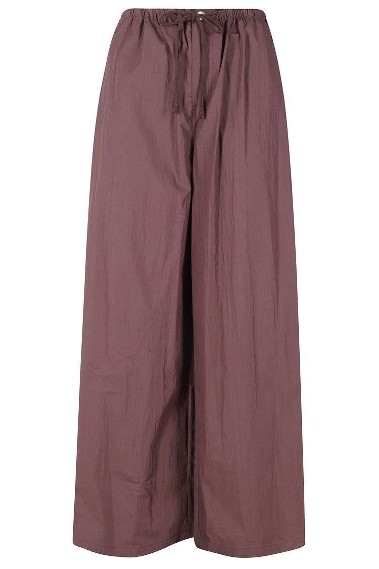 Isabelle Blanche Brown Drawstring Elastic-Waistband Cotton Pants