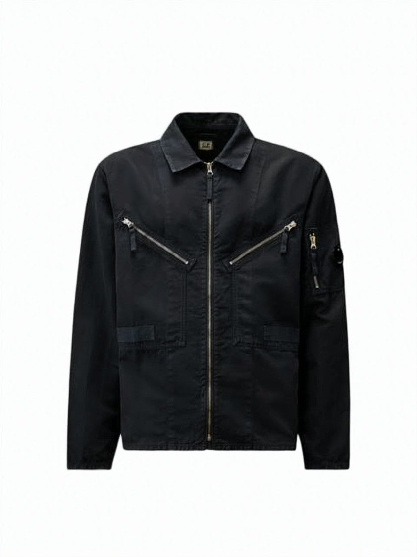 C.P. Company Boxy Black Jacket With Zippered Pockets