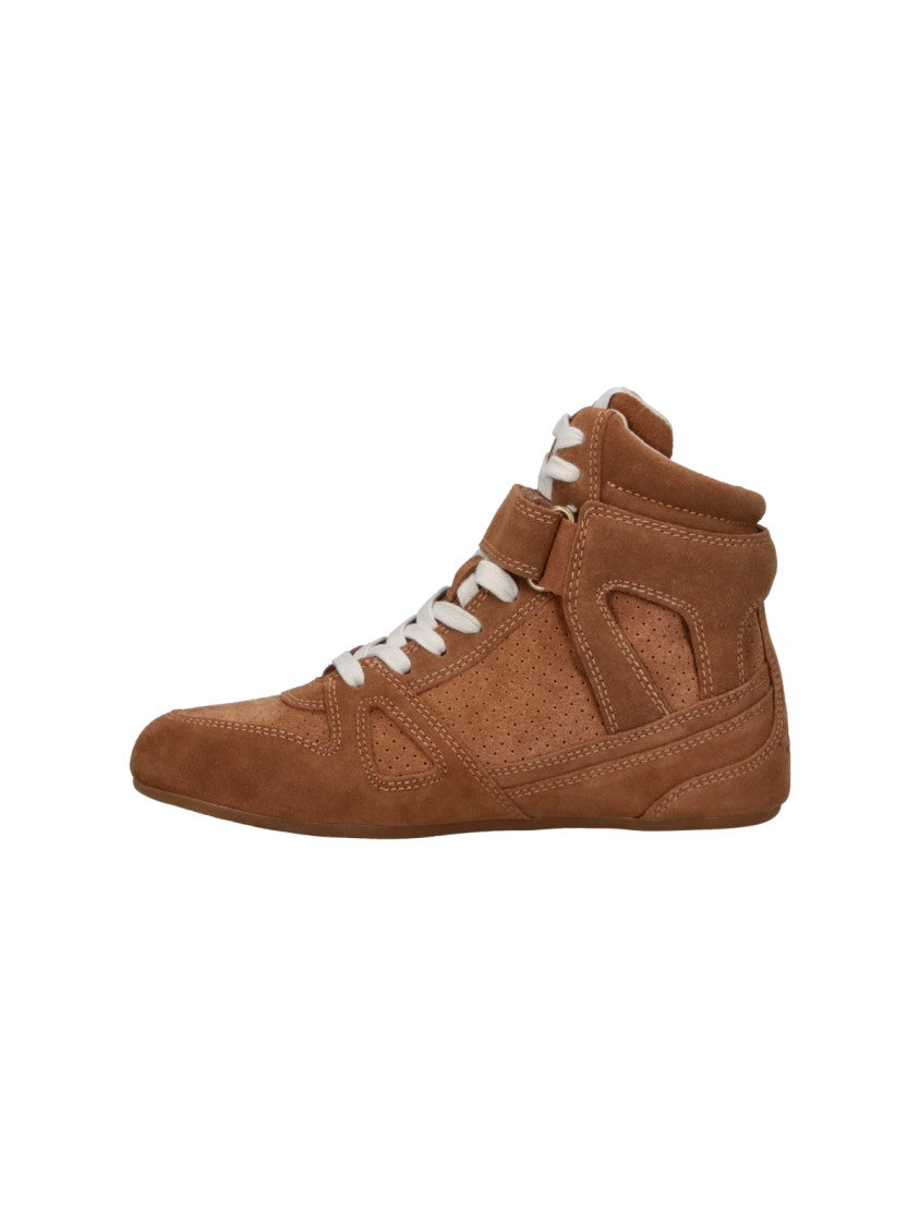Isabel Marant Brown Senny Suede Ankle Strap High-Top Sneakers