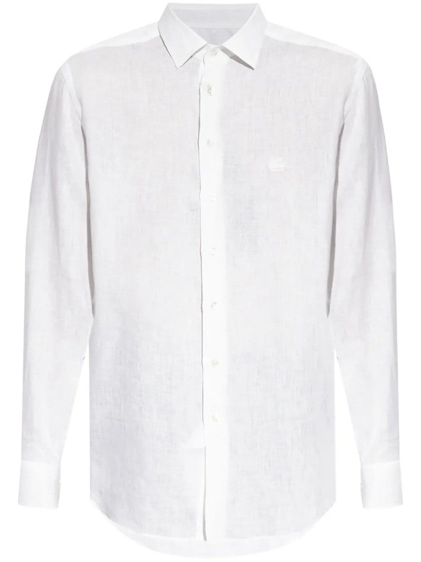 Etro Linen Long Sleeve Shirt With Classic Collar