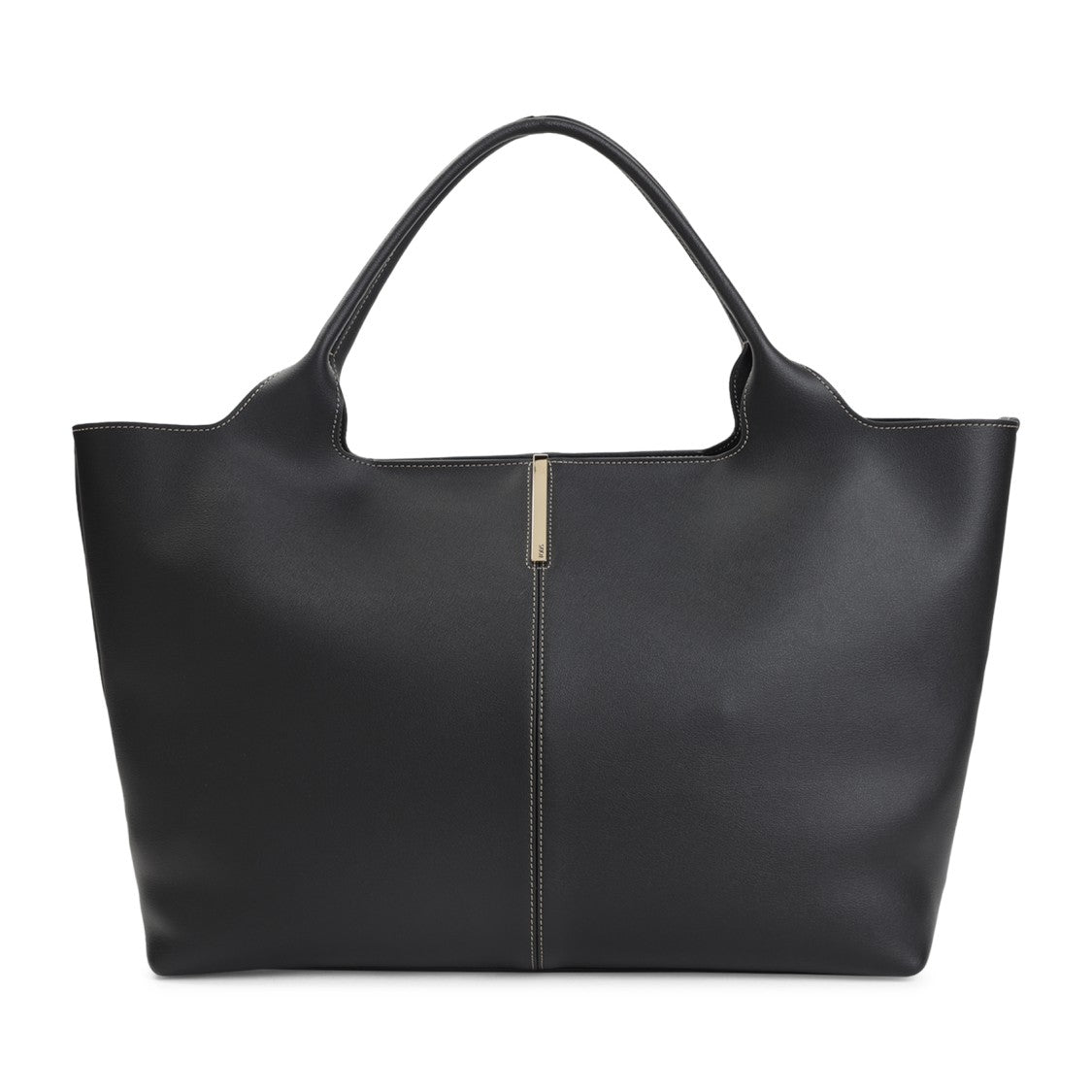 Tod's Black Leather Ebr Medium Shopping Bag