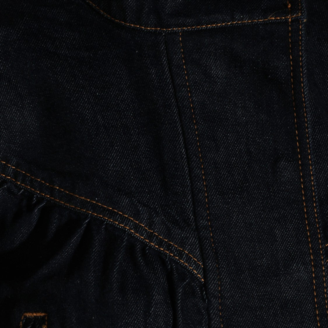 Zimmermann Cropped Dark Denim Jacket With Contrasting Stitching