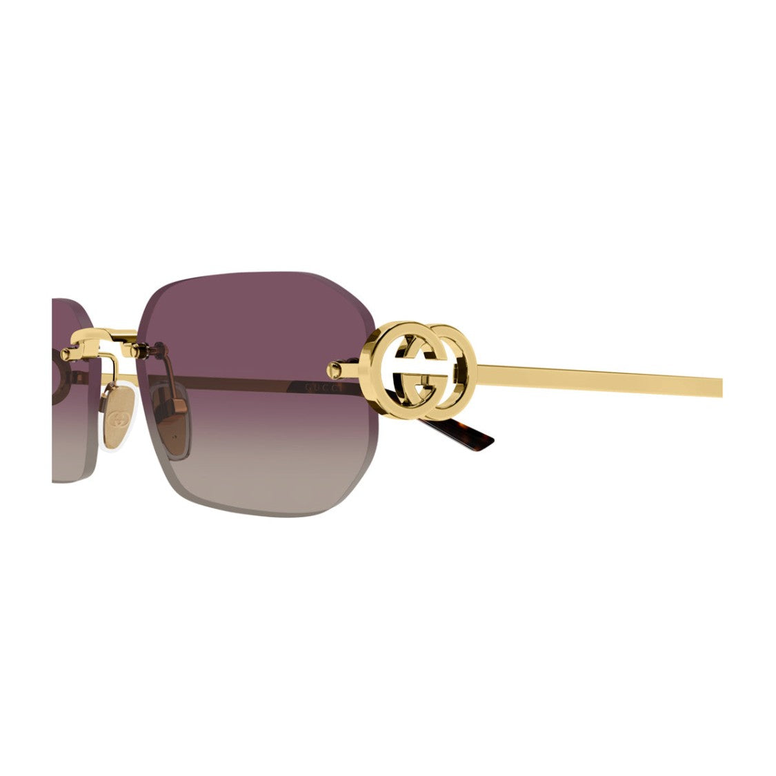 Gucci Gold Gg2228s Linea Emblem Metal Sunglasses