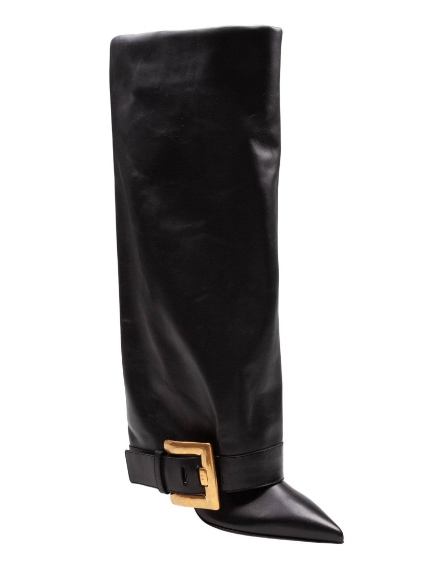 Balmain Anthem Leather Boots, Black