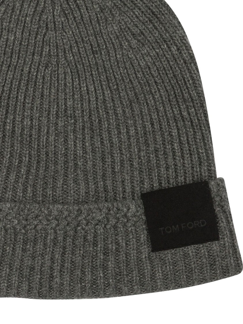 Tom Ford Ribbed Cashmere Hat With Folded Cuff