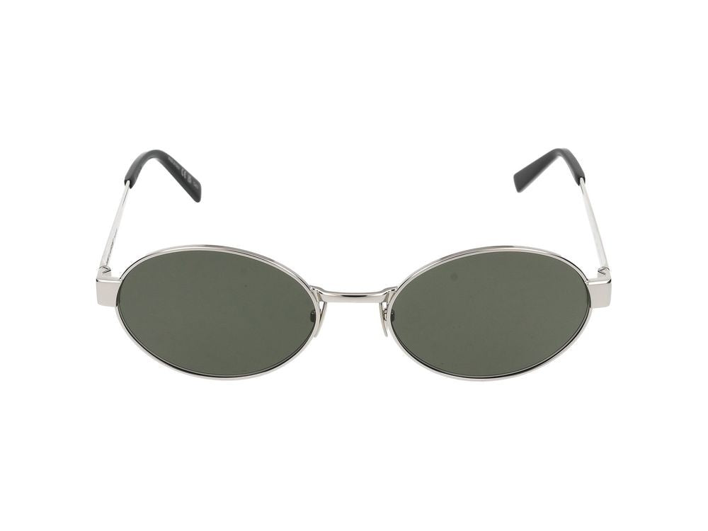 Saint Laurent Silver Round Silver-Finish Sunglasses