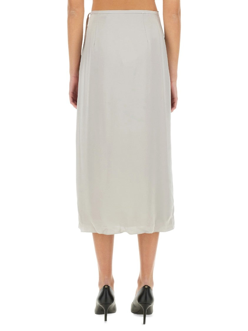 Theory Flowing Silk Midi Skirt